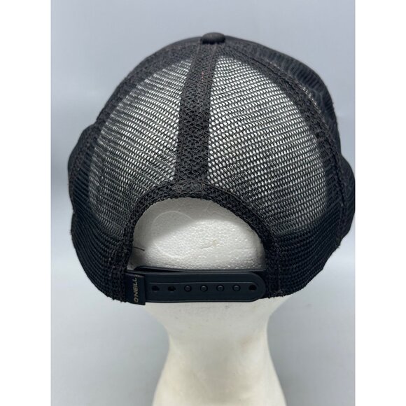 O'Neill Black Snap Back Mesh Trucker Cap with Fish & Palm Print Used READ - Picture 3 of 10